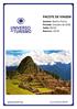 PACOTE DE VIAGEM. Destino: Machu Picchu Período: Outubro de 2018 Saída: 05/10 Retorno: 19/10