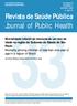 Revista de Saúde Pública. Journal of Public Health