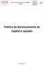 Política de Gerenciamento de Capital e Liquidez