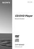 (2) CD/DVD Player. Manual de instruções DVP-NS400D Sony Corporation