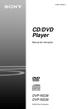 (1) CD/DVD Player. Manual de instruções DVP-NS38 DVP-NS Sony Corporation