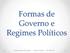 Formas de Governo e Regimes Políticos. Colégio Anglo de Sete Lagoas - Professor: Ronaldo - (31)