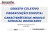 DIREITO COLETIVO ORGANIZAÇÃO SINDICAL CARACTERÍSTICAS MODELO SINDICAL BRASILEIRO