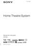 (1) Home Theatre System. Manual de Instruções HT-FS Sony Corporation