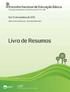 Livro de Resumos. If'Encontro Nacional de Educalfao Basica. 12 e 13 de outubro de Formal(ao de Educadores e de Professores do 1.0 e 2.