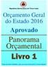 Livro 1. Panorama Orçamental. Aprovado. Orçamento Geral do Estado Seja um bom cidadão, seja um novo herói para a nossa Nação