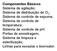 Componentes Básicos Sistema de agitação; Sistema de distribuição de O 2 ; Sistema de controle de espuma; Sistema de controle de temperatura; Sistema