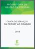 PRÓ-REITORIA DE GESTÃO DE PESSOAS CARTA DE SERVIÇOS DA PROGEP AO CIDADÃO