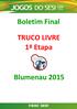 Boletim Final. TRUCO LIVRE 1ª Etapa