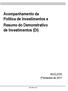 Acompanhamento da Política de Investimentos e Resumo do Demonstrativo de Investimentos (DI)