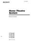 (1) Home Theatre System. Manual de instruções HT-SL800 HT-SL700 HT-SL600 HT-SL Sony Corporation