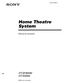 (1) Home Theatre System. Manual de instruções HT-SF800M HT-SS Sony Corporation