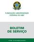 FUNDAÇÃO UNIVERSIDADE FEDERAL DO ABC BOLETIM DE SERVIÇO