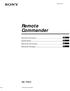 Remote Commander RM-TP503. Operating Instructions. Mode d emploi. Manual de instrucciones. Manual de instruções (1)