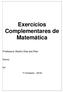 Exercícios Complementares de Matemática