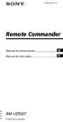 (1) Remote Commander. Manual de instrucciones. Manual de instruções RM-VZ950T Sony Corporation