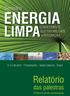 ENERGIA LIMPACONHECIMENTO, SUMÁRIO - resumen. Seminário. Relatório das palestras Informe de las conferencias