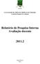 Relatório de Pesquisa Interna Avaliação docente