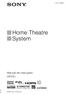 (1) Home Theatre System. Manual de instruções HT-FS Sony Corporation