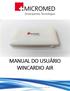 MANUAL DO USUÁRIO WINCARDIO AIR