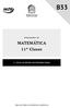 B33. MATEMÁTICA 11ª Classe PROGRAMA DE 2.º CICLO DO ENSINO SECUNDÁRIO GERAL ÁREA DE CIÊNCIAS ECONÓMICO-JURÍDICAS