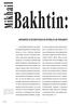 Bakhtin: Mikhail MOVIMENTOS DE RECONSTITUIÇÃO DA HISTÓRIA DE UM PENSAMENTO. ca, seus círculos e as formas de constituição