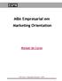 MBA Empresarial em Marketing Orientation. Manual do Curso