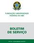 FUNDAÇÃO UNIVERSIDADE FEDERAL DO ABC BOLETIM DE SERVIÇO