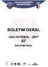 BOLETIM GERAL LDU FUTEBOL BOLETIM FINAL