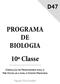 PROGRAMA DE BIOLOGIA. 10ª Classe