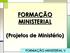 FORMAÇÃO MINISTERIAL (Projetos de Ministério)