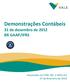 Demonstrações Contábeis 31 de dezembro de 2012 BR GAAP/IFRS