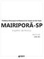 Prefeitura Municipal de Mairiporã do Estado de São Paulo MAIRIPORÃ-SP. Inspetor de Alunos. Edital Nº 02/2018