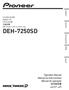 English Español Português (B) CD RECEIVER RADIO CD CD PLAYER DEH-7250SD. Operation Manual Manual de instrucciones Manual de operação