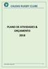 CALDAS RUGBY CLUBE PLANO DE ATIVIDADES & ORÇAMENTO Plano de Atividades & Orçamento