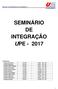 SEMINÁRIO DE INTEGRAÇÃO UPE