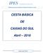 IPES CESTA BÁSICA CAXIAS DO SUL. Abril de Cesta Básica de Caxias do Sul. Publicação mensal do Instituto de Pesquisas Econômicas e Sociais