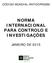 CÓDIGO MUNDIAL ANTIDOPAGEM NORMA INTERNACIONAL PARA CONTROLO E INVESTIGAÇÕES