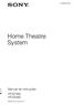 (2) Home Theatre System. Manual de instruções HT-SF360 HT-SS Sony Corporation