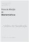 Prova de Aferição de. Matemática. Critérios de Classificação. 1.º Ciclo do Ensino Básico