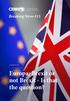 Europa: Brexit or not Brexit - Is that the question?