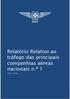 Relatório Relativo ao tráfego das principais companhias aéreas nacionais n.º 1