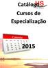 Catálogo Cursos de Especialização