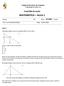 Colégio Notre Dame de Campinas Congregação de Santa Cruz PLANTÕES DE JULHO MATEMÁTICA AULA 1