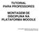 TUTORIAL PARA PROFESSORES MONTAGEM DE DISCIPLINA NA PLATAFORMA MOODLE ALEXANDRE PEREIRA DE VASCONCELLOS MATEUS GERWING KOCHEM