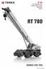 RT t capacity class Rough terrain crane Datasheet metric RT 780. Courtesy of Crane.Market