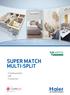 SUPER MATCH MULTI-SPLIT. - Combinações - UE - Cassetes.   Distribuidor Exclusivo