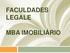 FACULDADES LEGALE MBA IMOBILIÁRIO