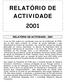 RELATÓRIO DE ACTIVIDADE 2001