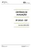 CRITÉRIOS DE AVALIAÇÃO 3º CICLO - CEF. Ano letivo 2018 /2019. Escola Sede: Rua Escola Secundária Alfena Telefone Fax